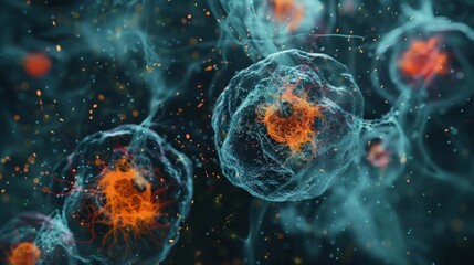 A live cell imaging video showing the movement and fusion of endocytic vesicles with the cells membrane