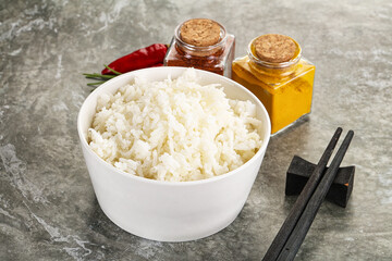 Steamed Basmati rice in the bowl