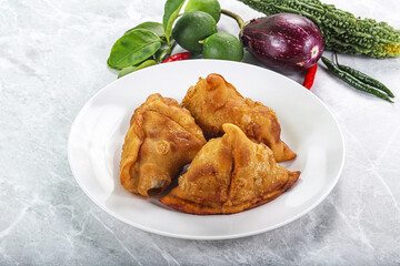 Indian cuisine - fries crispy samosa