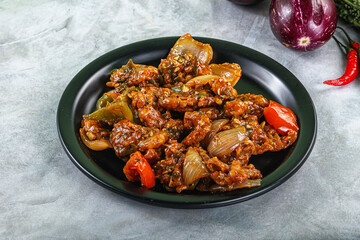 Asian cuisine - prawn in chili sauce