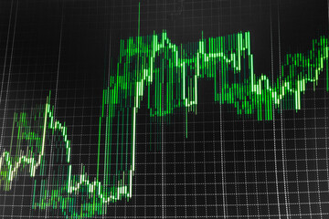 Background with currency bars and candles Market trading screen Stock diagram on the screen Financial background Finance background Business  diagram on financial report Crash recession