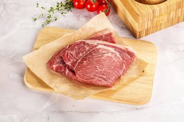 Uncooked raw beef steak for grill