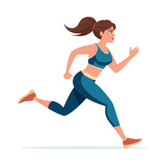 Global running Day in June, vector banner design. The first Wednesday of June. Running woman. White background.