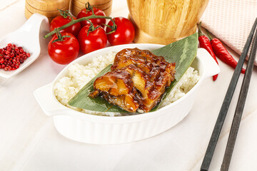 Grilled eel with steamed rice