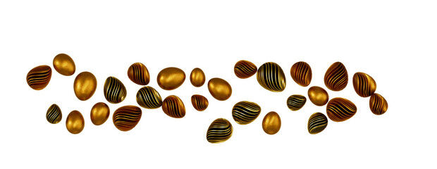 3d render illustration. Set of chocolate easter eggs