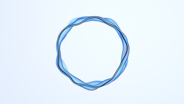 Abstract animation, background design with wavy circle, 4k looping video, 3d render