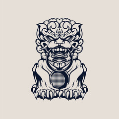 hand drawn character logo demon