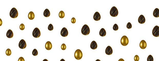Abstract luxury golden easter eggs isolated
