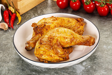 Roasted chicken leg with spices