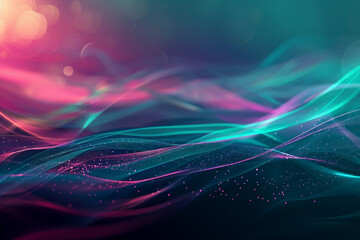 A subtle light flare effect with teal and magenta colors