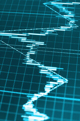 Forex market charts on computer display Financial graph on a computer monitor screen Selective focus creative effect Stock finance business diagram on the screen Business background