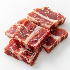Obraz premium Pork Belly Appealing Slices Visually Raw Arrangement