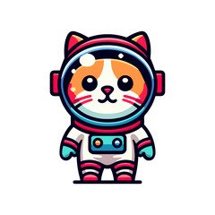 cute cat astronaut icon character