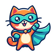 Fototapeta premium cute cat hero icon character