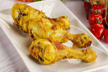 Roasted Chicken leg drumsticks with curry sauce