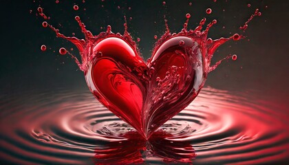 heart with splash