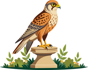 American kestrel birds vector illustration