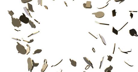 flying email icon and web flying