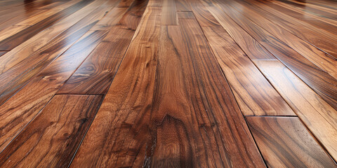 Close-up of joint and texture details in a high-quality hardwood wooden floor surface, craftsmanship
