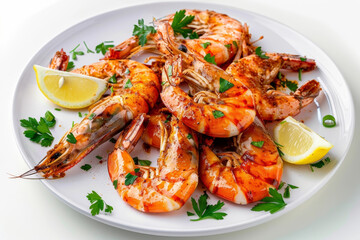 Seared Cajun Shrimp with Fresh Parsley and Zesty Lemon Wedges