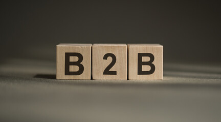 A block prominently displaying the letters B2B in bold font.