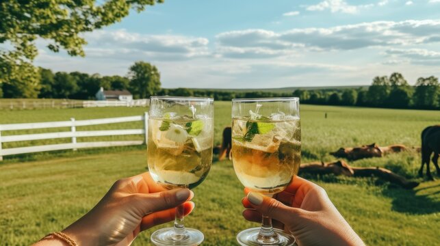 two glasses of moxito