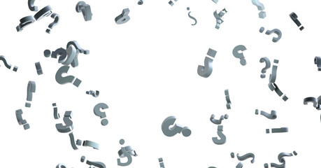 question mark symbols for FAQ, information, problem, and solution