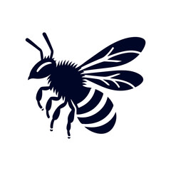 Honey bee silhouette Clip art isolated vector illustration on a white background