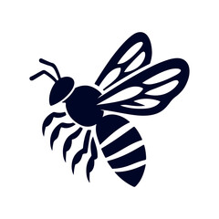 Honey bee silhouette Clip art isolated vector illustration on a white background