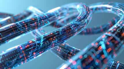 Network cables and fiber optic backdrop in data center, emphasizing critical infrastructure