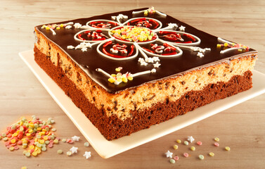 Party-Torte Front, Torte, Schokolade, bemalt, verziert, 