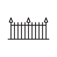 Fence icon line art vector