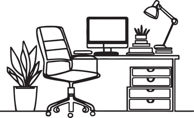 set of office furniture