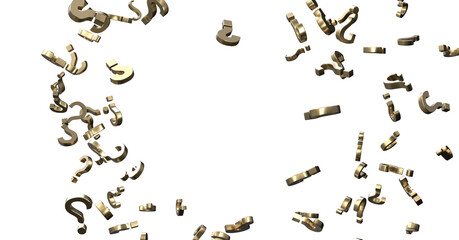 Infinite question marks, original 3d rendering