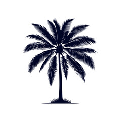 Palm tree silhouettes Clip art isolated vector illustration on white background