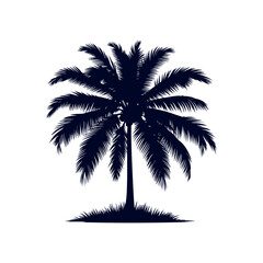 Palm tree silhouettes Clip art isolated vector illustration on white background