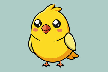 Belgian canary bird knocks vector kawaii art