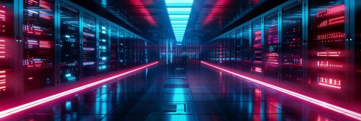 cyberpunk supercomputer background concept 