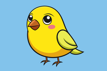 Belgian canary bird knocks vector kawaii art