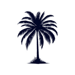 Palm tree silhouettes Clip art isolated vector illustration on white background