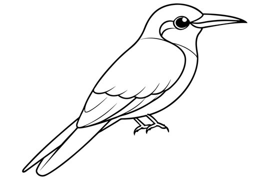recommend clip art: bee eater bird line art silhouette vector illustration