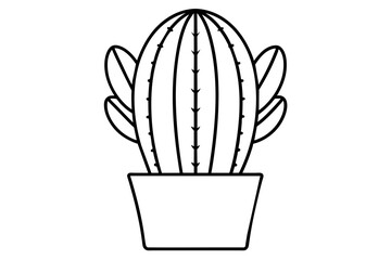 cactus line art silhouette vector illustration