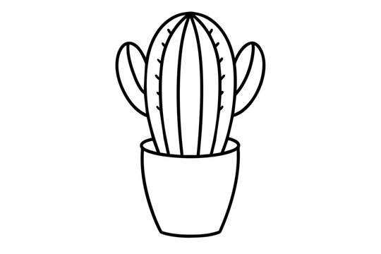 recommend clip art: cactus line art silhouette vector illustration