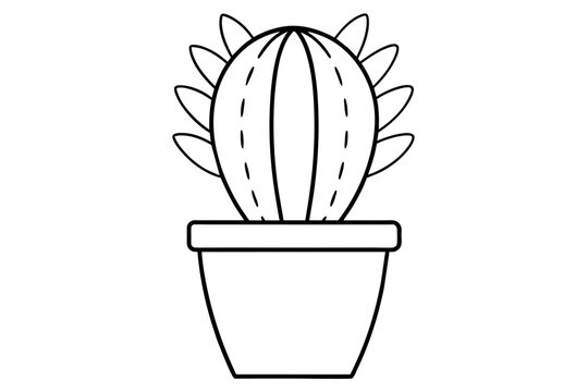 recommend clip art: cactus line art silhouette vector illustration