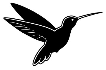 hummingbird line art silhouette vector illustration