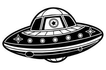spaceship silhouette vector illustration