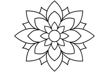 flower line art silhouette vector illustration