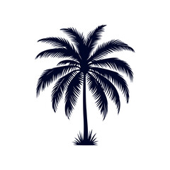 Palm tree silhouettes Clip art isolated vector illustration on white background