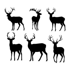 various deer silhouette collections for clip art