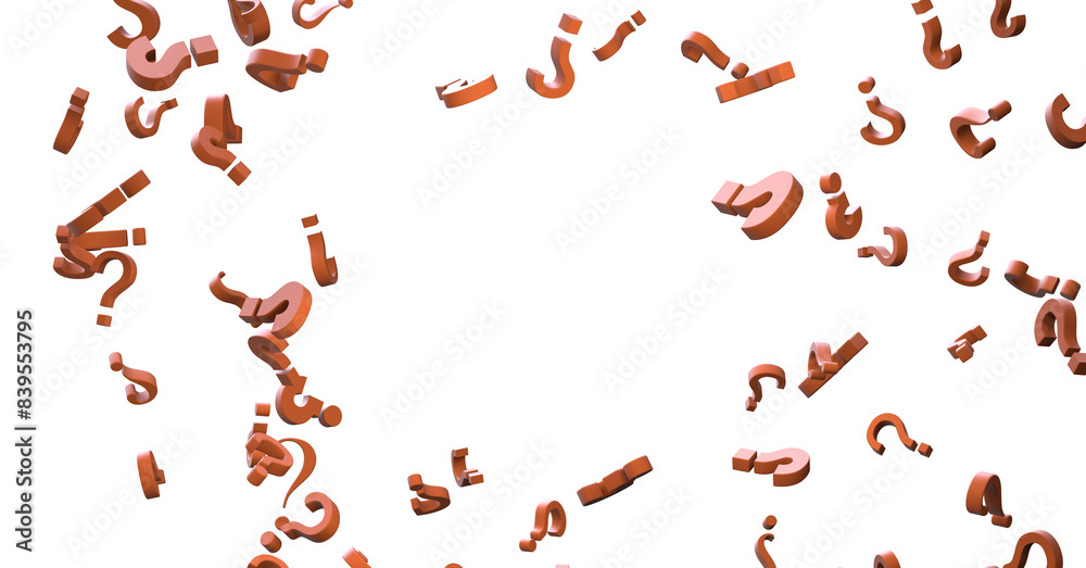 Aufkleber infinite question marks on a plane, original three dimensional illustration.